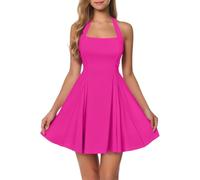 Damenkleid mit A-Schrift, Sommerkleid mit offenen Schultern, Kleid ohne Armband, Kurzkleid, Freizeitkleid, Festkleid Strandkleid Leicht und Luftig Elegant Kleider Partykleid