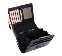 Damenknipsbörse COLUMBIA DD Hunter, in Echt-Leder, schwarz, 12,5x10,5cm