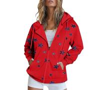 Damenmode Sale, Regenjacke Damen Sale, Herbstjacke Damen Elegant Winterjacke Trainingsjacke Lose Bedruckte Hoodie Jacke Für Damen Strickjacke Damen Mit Reißverschluss, 3 In 1 Jacke Damen Sale