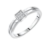 Damenring aus 925er Silber mit Zirkonia, Größe des Zierteils ca. 5x5 mm