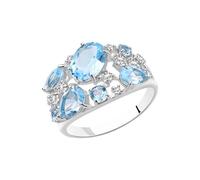 Damenring aus 925er Silber, Topas sky und Zirkonia SOKOLOV Jewelry