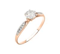 Damenring aus Rotgold 585, mit Zirkonia Swarovski Durchmesser ca. 5 mm 18,5 mm (58) Karatov