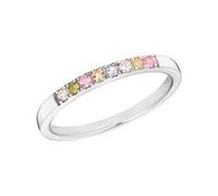 Damenring aus Sterlingsilber, Zirkonia, pastellfarben