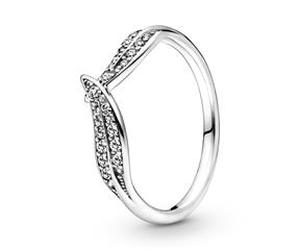 Damenring Blätter aus Sterlingsilber mit Zirkonia