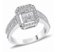 Damenring Diamanten Baguette/Brilliant-Schliff