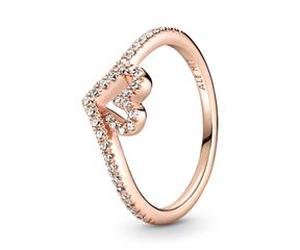 Damenring Herz mit Zirkonia, rosé