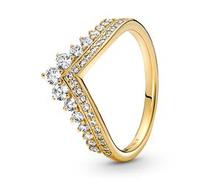 Damenring Prinzessin Wishbone mit Zirkonia, gold