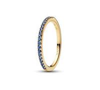 Damenring Timeless, vergoldet, blaue Schmuckkristalle