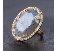 Damenringe, Vintage-Spektrolith-Cabochon, facettierter, vergoldeter, eingelegter Kristall, offener, Verstellbarer Ring, Ringe, Damen, Herren, Geschenk, Party, Hochzeit, Schmuck, Geschenke