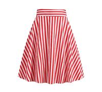 Damenrock aus Kunstleder, gestreift, Retro-Stil, modisch, lässig, Rock, Shorts, Weiß, Rock, Shorts, rot, S