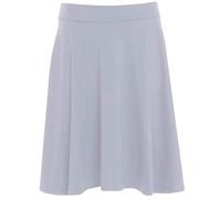 Damenrock, einfarbig, weich, Stretch, elastischer Bund, knielang, Swing-Skater-Midirock, hellgrau, 44