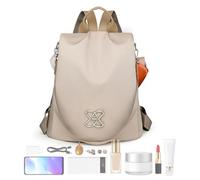 Damenrucksack - Lässige Reisetasche aus Oxford-Stoff, leichte Umhängetasche für Schule, Camping, Picknick im Freien, einhändig, doppelter multifunktionaler Schultergurt, langlebig und c, Off White1