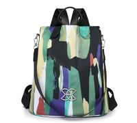 Damenrucksack - Lässige Reisetasche aus Oxford-Stoff, leichte Umhängetasche für Schule, Camping, Picknick im Freien, einhändig, doppelter multifunktionaler Schultergurt, langlebig und c, Color Splash