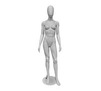 Damenschaufensterpuppe sportlicher Körper, Profi-Schaufensterpuppe ohne Gesicht weiße Maske der Firma Penther, Mannequin für Sportbekleidung, Damenpuppe aus grauem Kunststoff, 350411-148MT