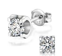 Damenschmuck Ohrstecker mit Moissanit, Moissanit Diamant0.5CT, laborgezüchtet, 925 Sterlingsilber mit 18K Weißgold überzogen, Ohrringe, geeignet für Männer und Frauen, Schmuckgeschenk.