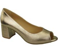 Damenschuhe PEEP TOE Gold Pumps, Naturleder mit beschichtetem Absatz 192 ElitaBut 43