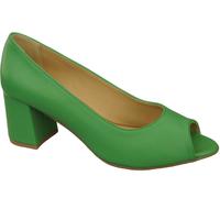 Damenschuhe PEEP TOE Pumps Limettengrünes Naturleder mit beschichtetem Absatz 192 ElitaBut 38