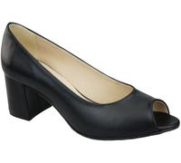 Damenschuhe PEEP TOE Pumps Schwarz Naturleder mit beschichtetem Absatz 192 ElitaBut 38