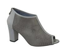 Damenschuhe Peep-Toe-Stiefeletten, Naturleder, Graustufen 957 ElitaBut 35