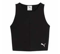 Puma WARDROBE ESS Geripptes Crop-Top Damen | Mit Plain | Black | Größe: L Black