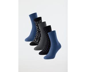 Damensocken 5er-Pack stay fresh uni/gemustert blau/grau - Bluebird 35/38
