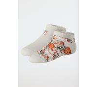 Damensocken Sneaker 2er-Pack Frucht-Artworks hellgrau - Fashion 39/42