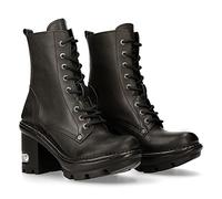 Damenstiefel Schwarz Absatzboots Metal Militär- Punk NEWTYRE07X-S1