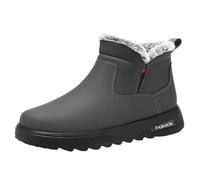 Damenstiefeletten Winter Fleece Gefüttert Breite Fuße Stiefeletten Bequem Dicke Wasserdicht rutschfest Boots Freizeit Ohne Schnürsenkel Weitschaftstiefel Sports & Outdoor Shoes Grau 42