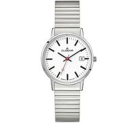 DUGENA Damen-Armbanduhr 4460750 Moma, Quarz, weißes Zifferblatt, Edelstahlgehäuse, Mineralglas, Edelstahl-Zugband, 3 bar