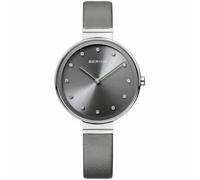 BERING Damen Uhr Quarz Movement - Classic Collection mit Satin und Saphirglas 12034-XXX Armbandsuhren - 3 ATM, Grau/Silber