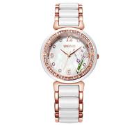 Damenuhren Frau Einfache Wasserdichte Sport Datum Kalender Multifunktions Gold Silber Rose-Gold Chronograph Armbanduhr Edelstahl Analog Uhren für Frauen (Color : Rose-Gold)