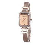 Damenuhren Frau Einfache Wasserdichte Sport Datum Kalender Multifunktions Rechteck Schwarz Gold Weiß Chronograph Armbanduhr Mesh Edelstahl Analog Uhren für Frauen (Color : Gold)