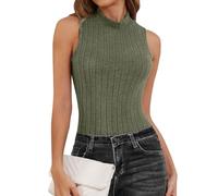 Damenweste Schwarz Damen Pullunder Modern Damen Weste Langarm Pullunder Damen Kurz Rollkragenpullover Damen Damen Weste Kurz Anzug Weste Damen Strick Pullunder Damen Army Green M