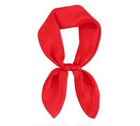 DAMILY 70 x 70 cm Bandana Damen Seidentuch Kopftuch Sommer Quadratische Schal Square Bandanas Haarschal Einfarbiger sonnenschutz kopf Cosplay Party(Rot)