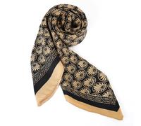 DAMILY 90 x 90 cm Wild Rag Cowboy-Schals für Herren, Großes Rancher-Halstuch mit seidenartigem Gefühl, Übergroßes Western-Bandana (Schwarz/Braun)