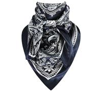 DAMILY 90 x 90 cm Wild Rag Cowboy-Schals für Herren, Großes Rancher-Halstuch mit seidenartigem Gefühl, Übergroßes Western-Bandana (Blau)