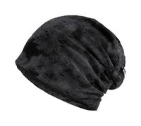 DAMILY Mütze Herren Damen，Warm Modisch wintermütze weich und elastisch Baumwolle Leichte Strickmützen dünne Beanie Chemo Kopfbedeckung für Frühling, Herbst und Winter(Schwarz/Grau)