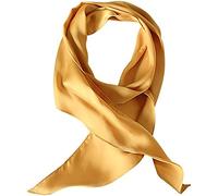 DAMILY Skinny Halstuch Damen Pure Nickituch Haarband Handtasche Schals für Frauen Party Hochzeitsgeschenk 50er Jahre Accessoires (Gelb-1)