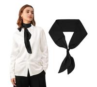 DAMILY Skinny Halstuch Damen Pure Nickituch Haarband Handtasche Schals für Frauen Party Hochzeitsgeschenk 50er Jahre Accessoires (Schwarz-1)