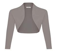 DANAEST Damen Bolero 3/4-Arm Elegante kurz Strickjacke Festliche Schulterjacke (702), Farbe:Grau, Blazer 1:38 / M