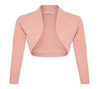 DANAEST Damen Bolero 3/4-Arm elegante kurz Strickjacke festliche Schulterjacke (702), Farbe:Rosa, Blazer 1:42 / XL