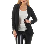DANAEST Damen lang Blazer mit Taschen (501), Farbe:Schwarz, Blazer 1:42 / XL