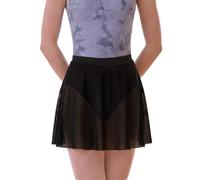 DanceDaily Ballettrock für Erwachsene, weiches Netzgewebe, Tanzröcke, elastische Taille, Ballerina-Kleidung, Schwarz, Groß