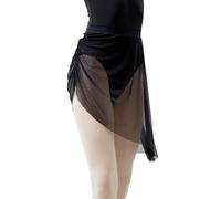 DanceDaily Damen Ballettrock mit hoher Taille, durchscheinend, Tanzröcke für Erwachsene, Schwarz, Einheitsgröße