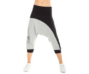 Dancehose WINSHAPE "WBE10", Damen, Gr. L, Normalgrößen, schwarz (schwarz, grau melange), 90% Baumwolle, 10% Elasthan, Hosen, Dance-Style (42849030-L) schwarz, grau melange