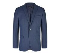 HECHTER PARIS Sakko Herren Slim Fit Reverskragen Schurwoll-Stretch blau, 106