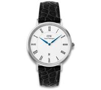 Daniel Wellington DW Uhr Classic Roman Numerals Date Black Croc Belly Silver 40mm