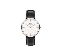 Daniel Wellington Classic Sheffield, 40mm, Leder, für Herren, Silber/Elfenbeinweiß