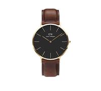 DANIEL WELLINGTON -CLASSIC ST MAWES gold-schwarz-braun-leather /40mm