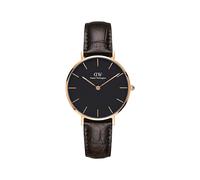 Quarzuhr Classic York, Lederarmband , Daniel Wellington , Damen , Braun